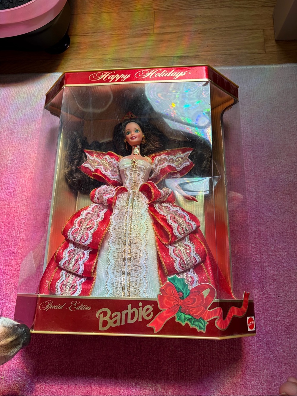 Rare! Misprint Barbie Special Edition Holiday Doll - Red, White & Gold Gown
